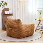 Fauteuil poire Okak de 400 LB, Pouf géant en velours côtelé avec accoudoirs, Mousse haute résilience pour adultes et adolescents