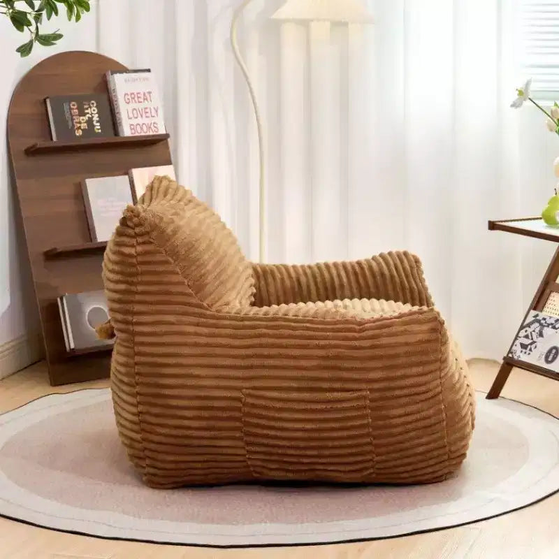 Fauteuil poire Okak de 400 LB, Pouf géant en velours côtelé avec accoudoirs, Mousse haute résilience pour adultes et adolescents