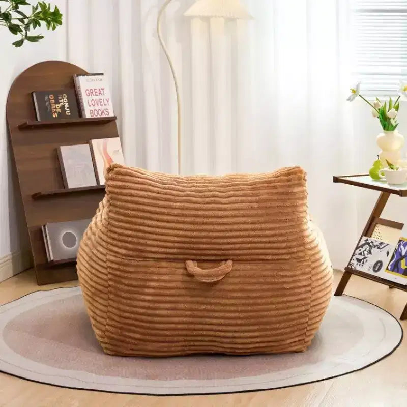 Fauteuil poire Okak de 400 LB, Pouf géant en velours côtelé avec accoudoirs, Mousse haute résilience pour adultes et adolescents