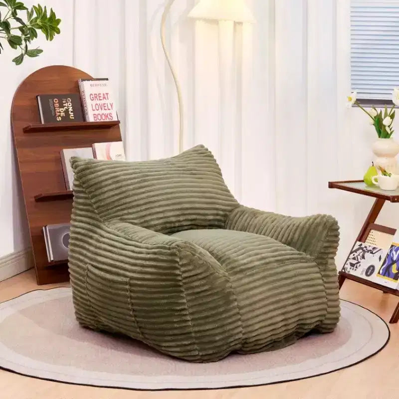 Fauteuil poire Okak de 400 LB, Pouf géant en velours côtelé avec accoudoirs, Mousse haute résilience pour adultes et adolescents