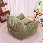 Fauteuil poire Okak de 400 LB, Pouf géant en velours côtelé avec accoudoirs, Mousse haute résilience pour adultes et adolescents