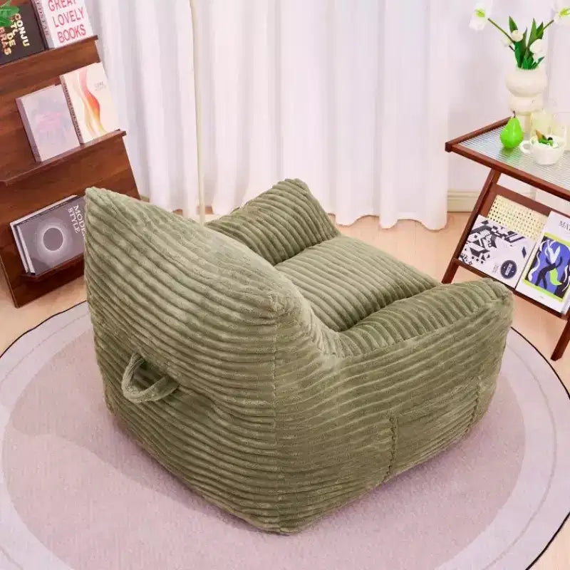 Fauteuil poire Okak de 400 LB, Pouf géant en velours côtelé avec accoudoirs, Mousse haute résilience pour adultes et adolescents