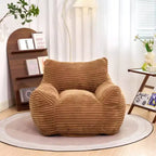 Fauteuil poire Okak de 400 LB, Pouf géant en velours côtelé avec accoudoirs, Mousse haute résilience pour adultes et adolescents