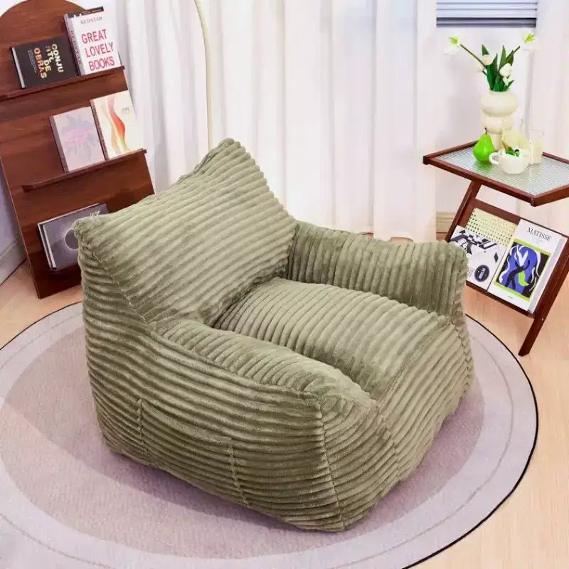 Fauteuil poire Okak de 400 LB, Pouf géant en velours côtelé avec accoudoirs, Mousse haute résilience pour adultes et adolescents