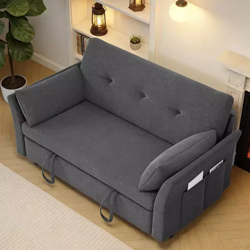 Dyonery Canapé-lit 51 avec pochette latérale, petit canapé-lit convertible 2 en 1 pour appartement, chambre et petit espace