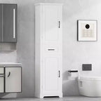 Bathroom Tall Storage Cabinet, Floor Freestanding Storage Cabinet with 2 Doors, One Drawer and Adjustable Shelf