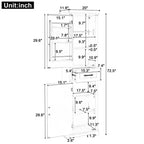 Meuble haut de rangement de salle de bain, Armoire de rangement sur pied avec 2 portes, un tiroir et une étagère réglable