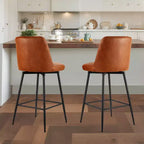 Lot de 2 tabourets de bar VEVOR, tabourets pivotants de 68,5 cm de hauteur de comptoir, tabouret de bar de comptoir moderne en cuir PU avec dossier et pieds en métal, marron