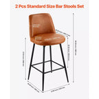 Lot de 2 tabourets de bar VEVOR, tabourets pivotants de 68,5 cm de hauteur de comptoir, tabouret de bar de comptoir moderne en cuir PU avec dossier et pieds en métal, marron