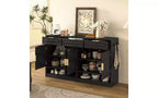 TUYOHW Buffet de ferme avec 3 tiroirs et 4 portes, meuble de rangement multifonctionnel avec étagère réglable, meuble de cuisine.