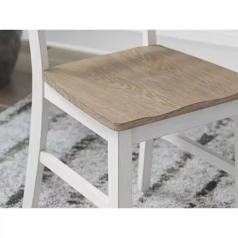 Signature Design by Ashley Westlinport - Chaises de salle à manger, lot de 2, cadre blanc avec assise en bois profilée marron
