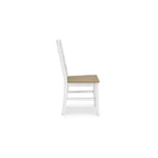 Signature Design by Ashley Westlinport - Chaises de salle à manger, lot de 2, cadre blanc avec assise en bois profilée marron