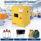 COZONY Armoire de Rangement Ignifuge 4 Gallons, Armoire de Sécurité Ignifuge avec Étagères Réglables, Portes à Fermeture Manuelle, Construction en Acier Galvanisé 17 x 17 x 22