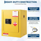 COZONY Armoire de Rangement Ignifuge 4 Gallons, Armoire de Sécurité Ignifuge avec Étagères Réglables, Portes à Fermeture Manuelle, Construction en Acier Galvanisé 17 x 17 x 22