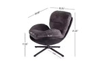 Chaise pivotante ergonomique de bureau TUYOHW 360°, en chenille et similicuir avec base en métal noir, chaise de bureau moderne