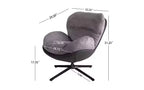 Chaise pivotante ergonomique de bureau TUYOHW 360°, en chenille et similicuir avec base en métal noir, chaise de bureau moderne