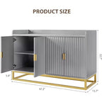 Buffet cannelé de 47,2 po avec armoire de rangement, buffet de cuisine moderne avec étagères réglables avec portes pour salon, cuisine, entrée
