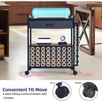 Chariot de rangement Acekool Craft Organizer, poste de travail avec tiroir en tissu, 47 supports de rouleaux de vinyle et crochets pour salle d'artisanat