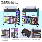 Chariot de rangement Acekool Craft Organizer, poste de travail avec tiroir en tissu, 47 supports de rouleaux de vinyle et crochets pour salle d'artisanat