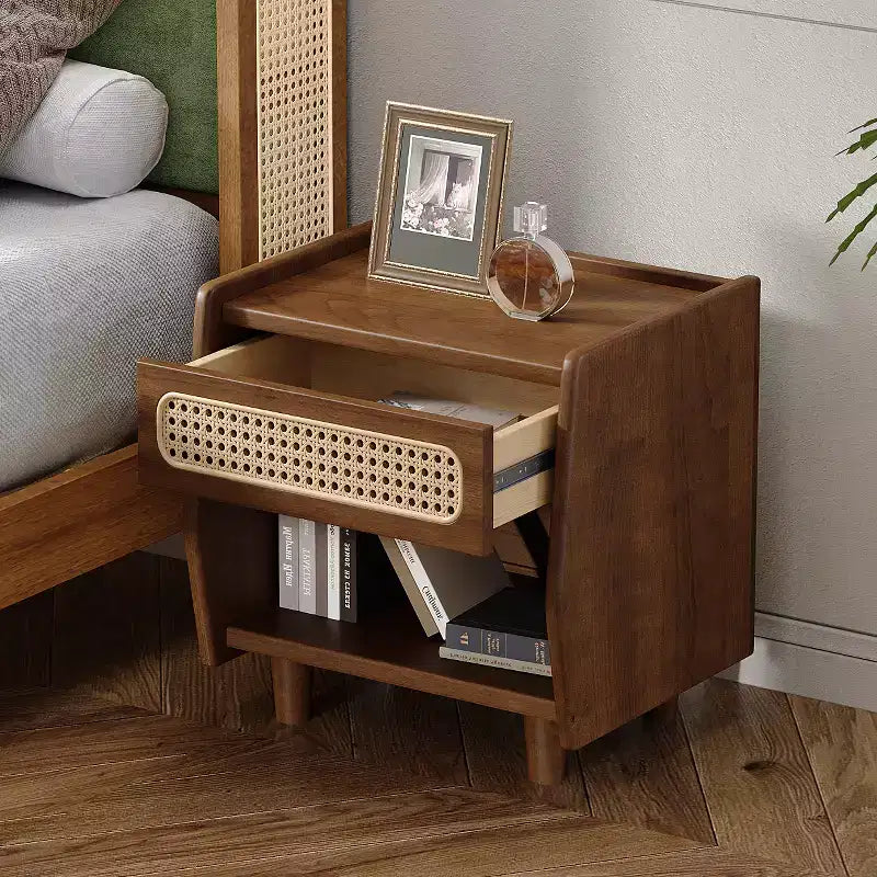 Christopher Knight Home Julia Table de chevet moderne en rotin avec 1 étagère ouverte et 1 tiroir