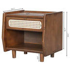 Christopher Knight Home Julia Table de chevet moderne en rotin avec 1 étagère ouverte et 1 tiroir