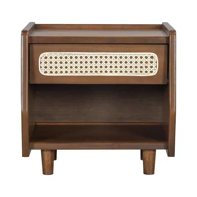 Christopher Knight Home Julia Table de chevet moderne en rotin avec 1 étagère ouverte et 1 tiroir