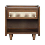 Christopher Knight Home Julia Table de chevet moderne en rotin avec 1 étagère ouverte et 1 tiroir