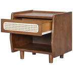 Christopher Knight Home Julia Table de chevet moderne en rotin avec 1 étagère ouverte et 1 tiroir