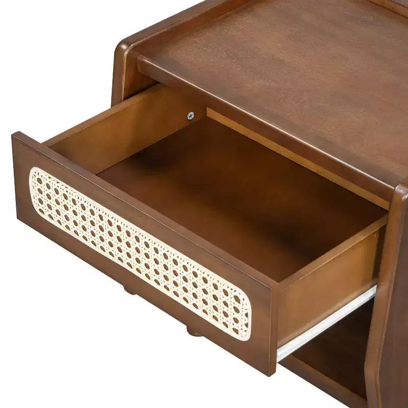 Christopher Knight Home Julia Table de chevet moderne en rotin avec 1 étagère ouverte et 1 tiroir