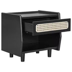 Christopher Knight Home Julia Table de chevet moderne en rotin avec 1 étagère ouverte et 1 tiroir