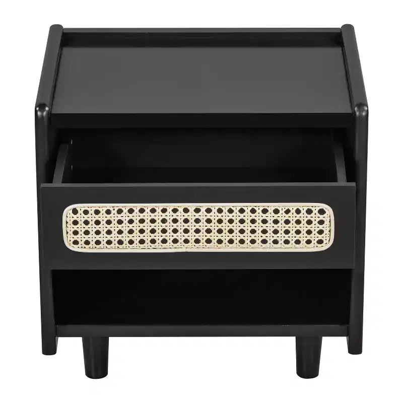 Christopher Knight Home Julia Table de chevet moderne en rotin avec 1 étagère ouverte et 1 tiroir