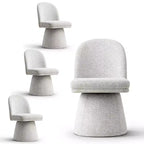 Lot de 4 chaises de salle à manger modernes sans accoudoirs, pivotantes à 360°, avec piètement colonne, élégantes chaises d'appoint pour la cuisine, la salle à manger ou le bureau-Panipeachy