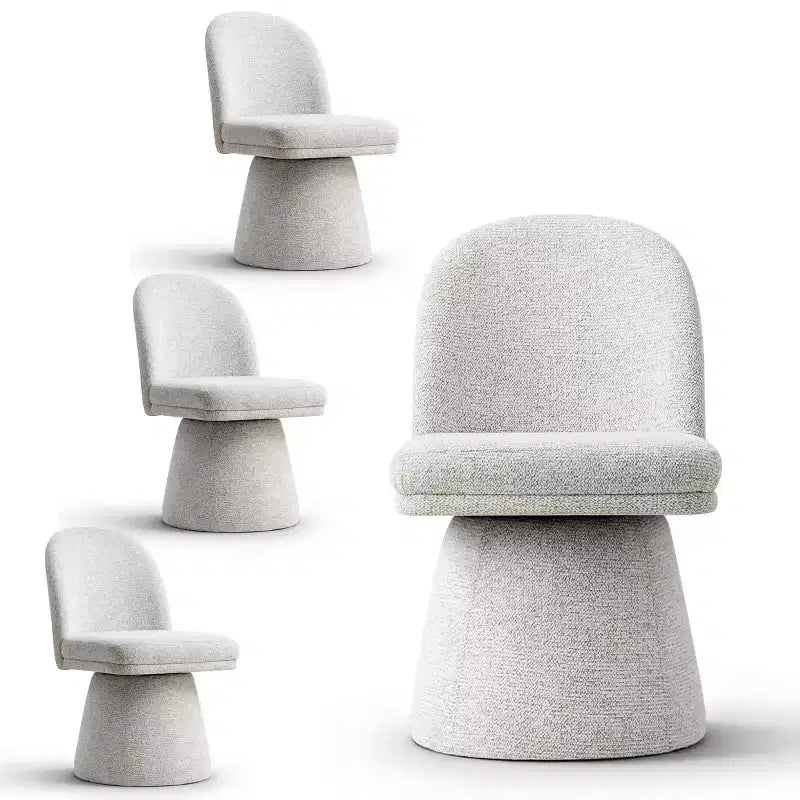 Lot de 4 chaises de salle à manger modernes sans accoudoirs, pivotantes à 360°, avec piètement colonne, élégantes chaises d'appoint pour la cuisine, la salle à manger ou le bureau-Panipeachy