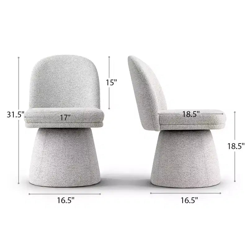 Lot de 4 chaises de salle à manger modernes sans accoudoirs, pivotantes à 360°, avec piètement colonne, élégantes chaises d'appoint pour la cuisine, la salle à manger ou le bureau-Panipeachy