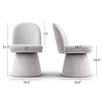 Lot de 4 chaises de salle à manger modernes sans accoudoirs, pivotantes à 360°, avec piètement colonne, élégantes chaises d'appoint pour la cuisine, la salle à manger ou le bureau-Panipeachy
