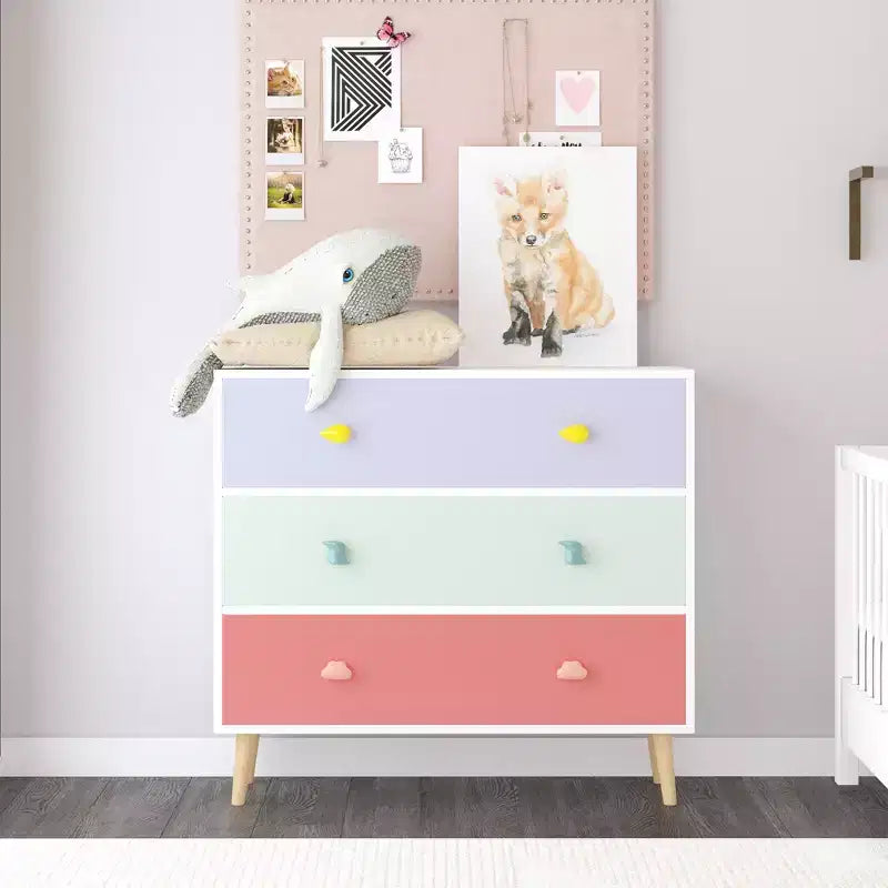 Commode enfant 3 tiroirs, Chevet bébé pour Chambre, Meuble de rangement pour enfant/tout-petit pour Salon, Chambre de bébé, Crèche, Placard, Appartement