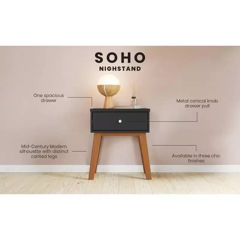 Table de chevet à 1 tiroir Child Craft SOHO pour chambre de bébé ou d'enfant, grand tiroir de rangement, fabriquée en pin robuste, finition non toxique et sans danger pour les bébés