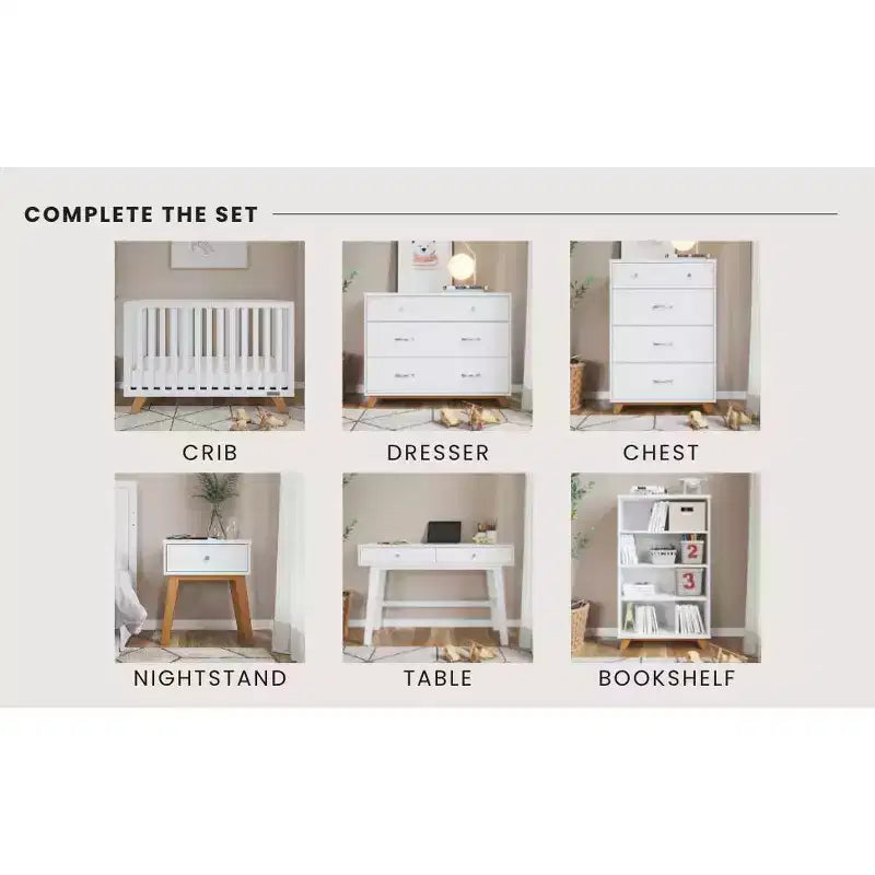 Table de chevet à 1 tiroir Child Craft SOHO pour chambre de bébé ou d'enfant, grand tiroir de rangement, fabriquée en pin robuste, finition non toxique et sans danger pour les bébés