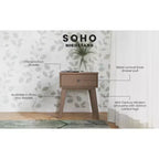 Table de chevet à 1 tiroir Child Craft SOHO pour chambre de bébé ou d'enfant, grand tiroir de rangement, fabriquée en pin robuste, finition non toxique et sans danger pour les bébés