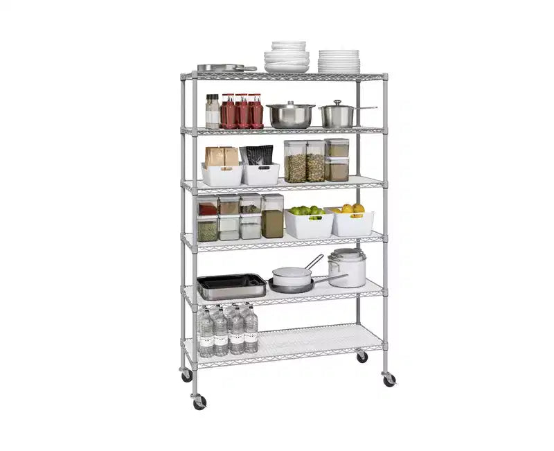 Étagère de rangement en fil d'acier 6 niveaux UltraDurable Seville Classics homologuée NSF, 48 x 18 po