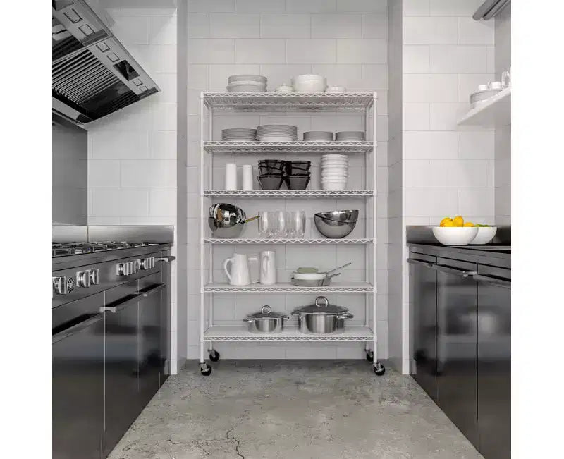 Étagère de rangement en fil d'acier 6 niveaux UltraDurable Seville Classics homologuée NSF, 48 x 18 po