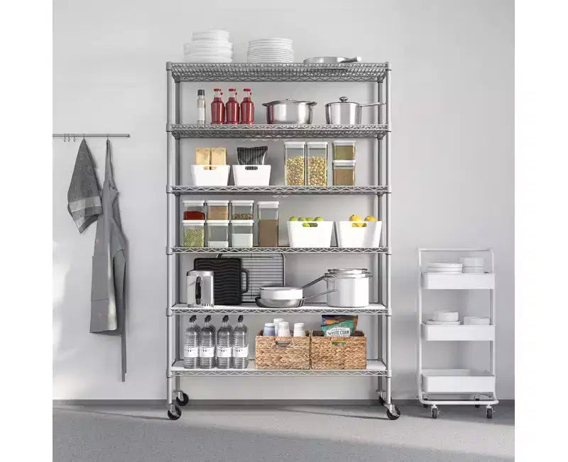 Étagère de rangement en fil d'acier 6 niveaux UltraDurable Seville Classics homologuée NSF, 48 x 18 po