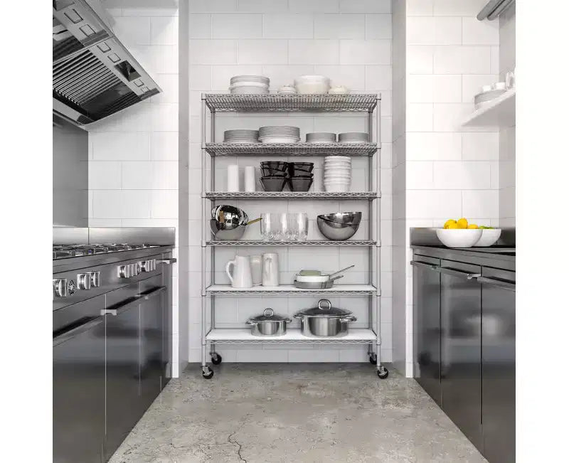 Étagère de rangement en fil d'acier 6 niveaux UltraDurable Seville Classics homologuée NSF, 48 x 18 po