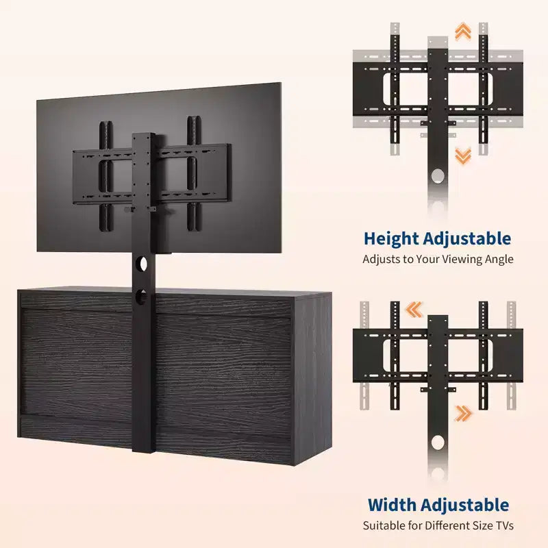 Meuble TV avec support, meuble de divertissement moderne de 120 cm, commode en rotin à 6 tiroirs pour téléviseurs de 32 à 85 pouces, table de console multimédia avec rangement pour salon