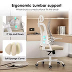 Chaise de bureau ergonomique TUYOHW, chaise pivotante d'ordinateur avec support lombaire réglable, accoudoirs relevables, appui-tête et dossier en maille pour la maison, la chambre à coucher