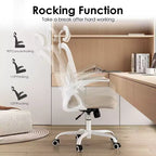 Chaise de bureau ergonomique TUYOHW, chaise pivotante d'ordinateur avec support lombaire réglable, accoudoirs relevables, appui-tête et dossier en maille pour la maison, la chambre à coucher