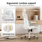 Chaise de bureau ergonomique TUYOHW, chaise pivotante d'ordinateur avec support lombaire réglable, accoudoirs relevables, appui-tête et dossier en maille pour la maison, la chambre à coucher