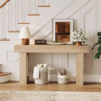 COZONY Table console longue en bois de 160 cm, rectangulaire, style ferme, résistante à l'eau et aux rayures, pour salon, couloir, hall d'entrée, derrière le canapé
