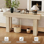 COZONY Table console longue en bois de 160 cm, rectangulaire, style ferme, résistante à l'eau et aux rayures, pour salon, couloir, hall d'entrée, derrière le canapé