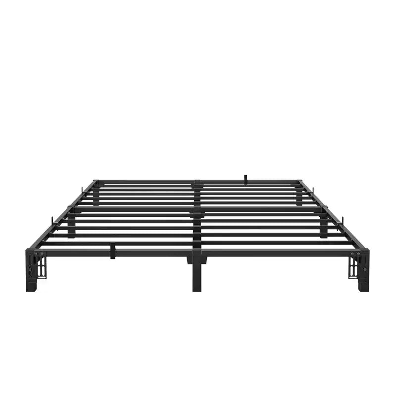 Cadre de lit métallique King Size 8 pouces, plateforme profil bas avec base de matelas robuste, montage facile sans bruit, pas besoin de sommier.